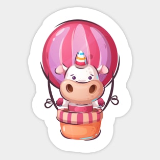 Baby Cow Unicorn cartoon concept art design Sticker